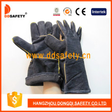 Black Cow Split Leather Welding Glove-Dlw623